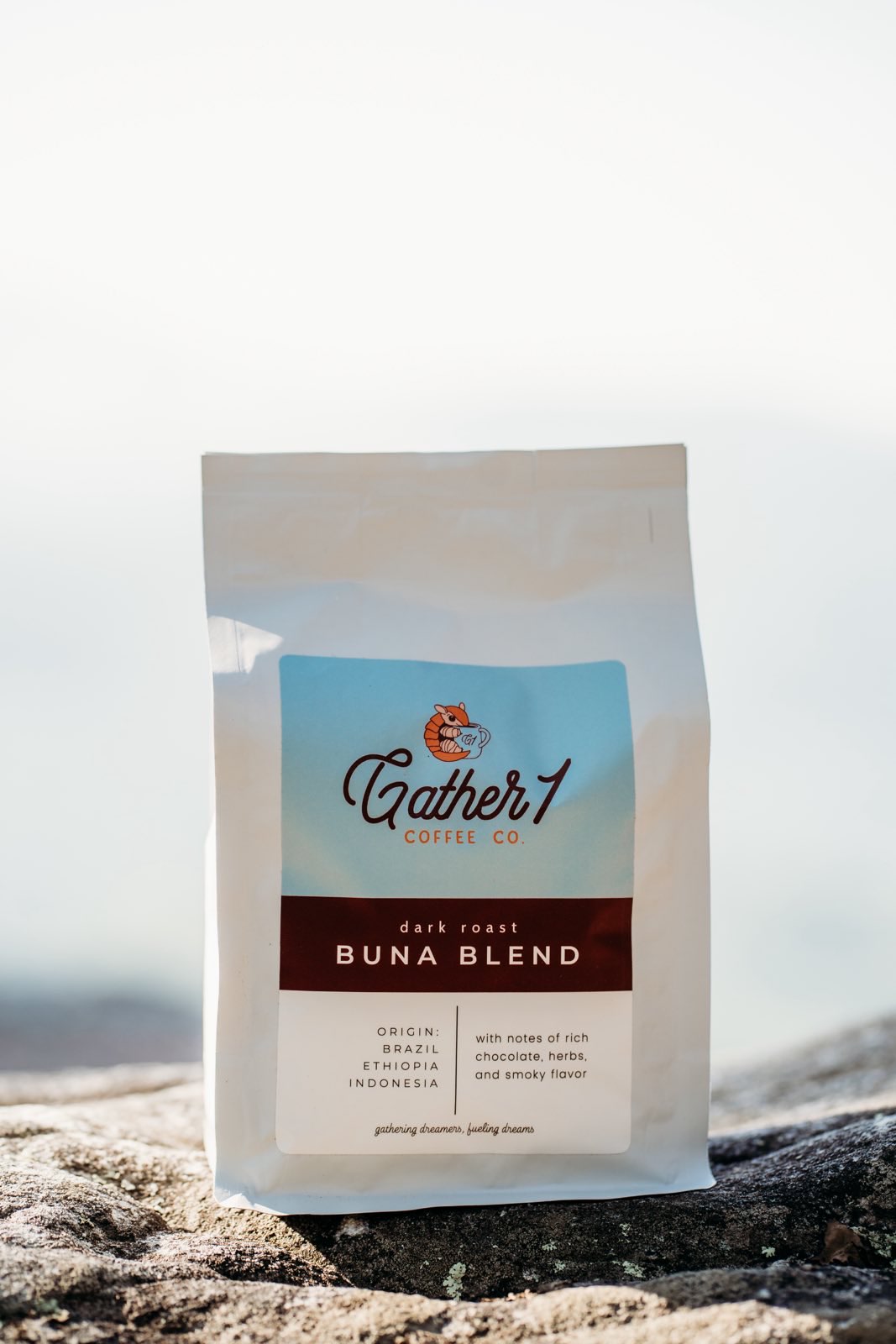 rich dark roast blend of Brazil Ethiopia Indonesia beans