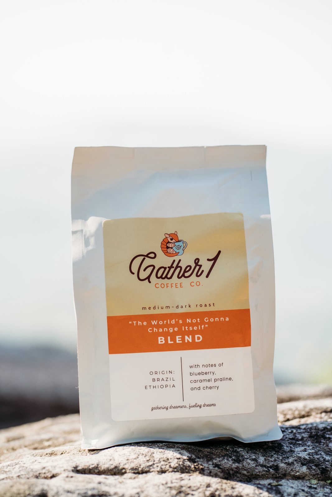 medium dark roast coffee blend Brazil Ethiopia